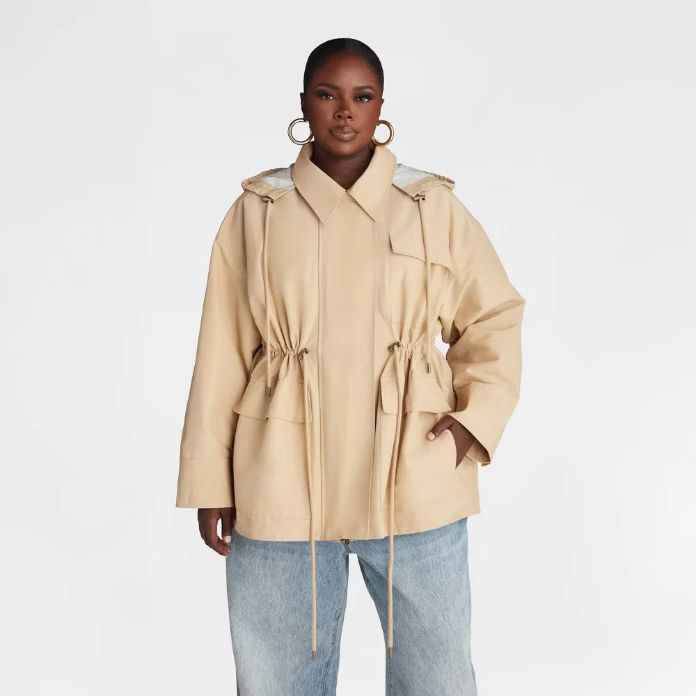 KBB by KAHLANA Women 'The Cinched Anorak Jacket' - Tan 2X