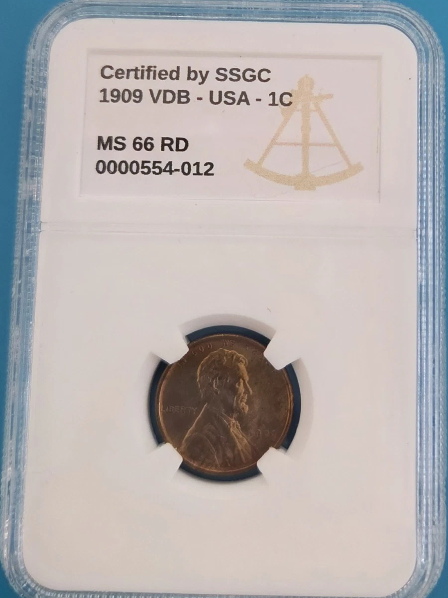 MS 66 Graded 1909 Year Lincoln Wheat US Small Cents (1909-1958