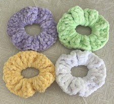 4 Handmade Crochet Scrunchies - Baby Bee Adore-A-Ball - Crochet