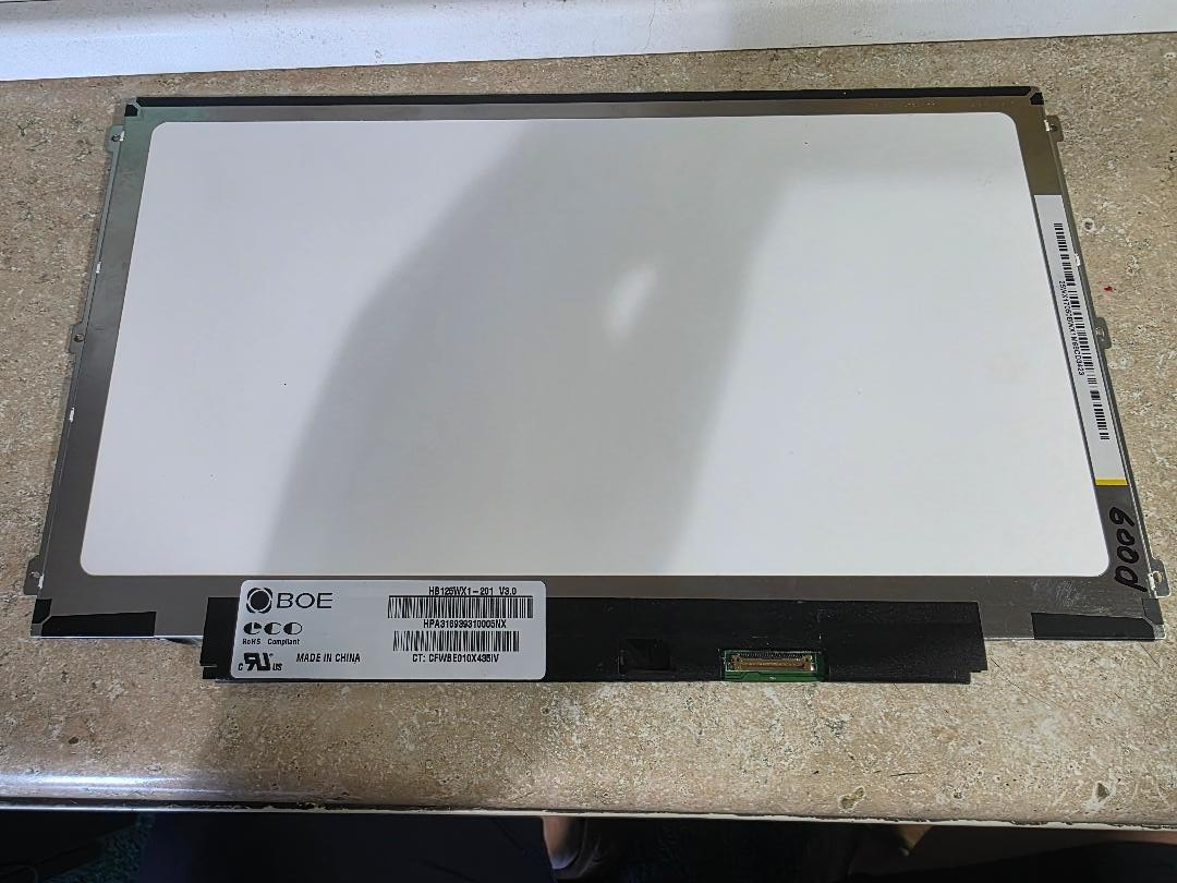 Dalle écran LCD LED 12.5" WXGA 1366x768 30 Pins - Compatible, Référence HB125WX1-201, Neuf Sous Emballage