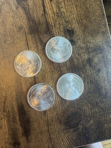 (4) Apmex 1 Oz Silver Buffalo Rounds .999 Fine