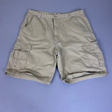Wrangler Cargo Shorts Men's Size 38 Relaxed Fit Khaki Tan Beige Cotton EUC