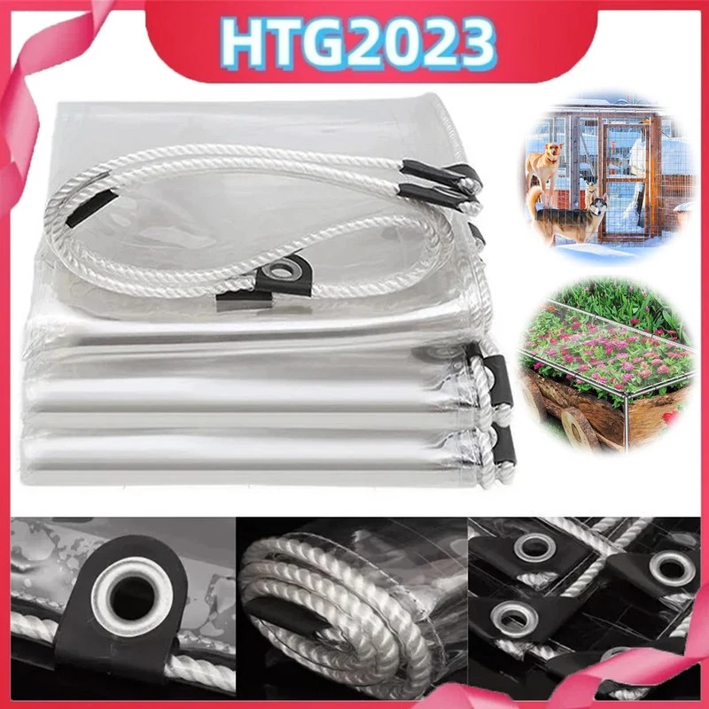 MARKENLOS Wasserdichte Transparente PVC Plane mit Ösen Schutzplane LKW Folie Klare Garten