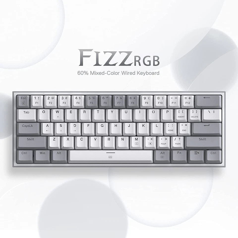 Teclado para juegos K617 Fizz 60 % con cable RGB, 61 teclas tecla mecánica compacta de intercambio en caliente Foto 2 de 4