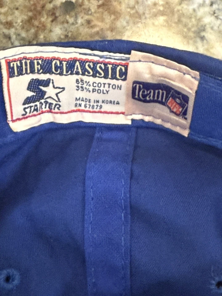 De Colección Starter Dallas Cowboys Arco Snapback Sombrero NFL Fútbol Línea Profesional Gorra Azul  Foto 4 de 4