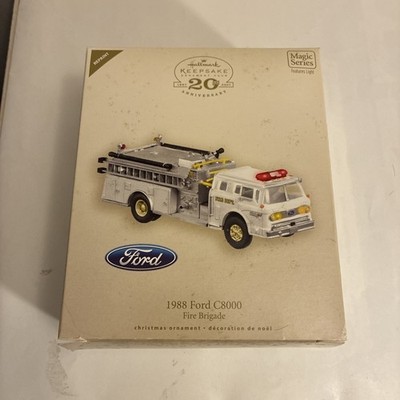 Hallmark Ornament 1988 Ford C8000 White Fire Brigade Engine Magic Repaint 2007