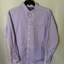 Ralph Lauren Button Down Men XL Purple Striped Classic Fit Long Sleeve Pony Logo