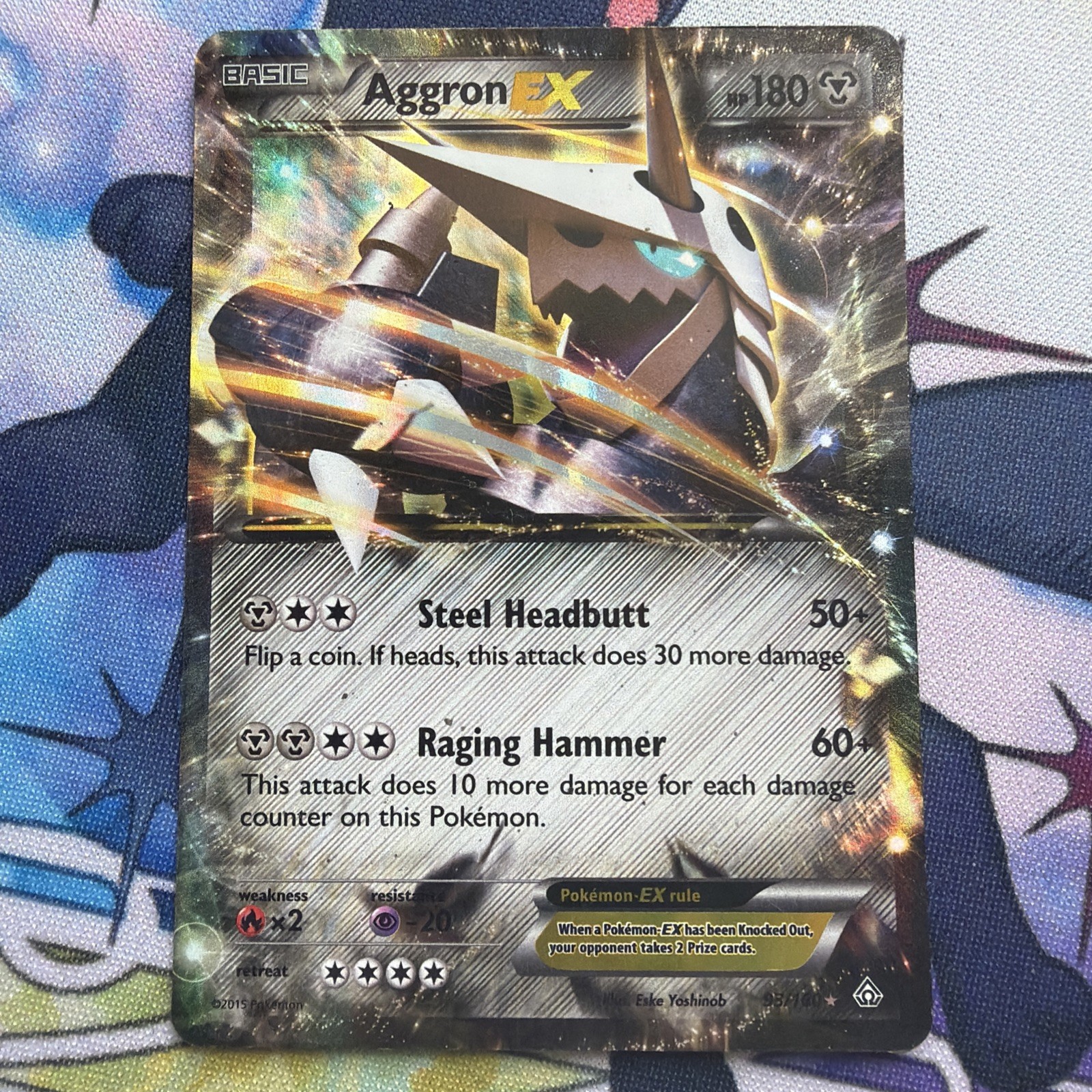 Aggron EX 93/160 MINT/NM+ 2015 Ultra Rare XY Primal Clash ✨1 DAY SHIP!