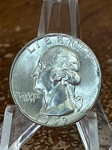 1959 Washington AU+  Quarter U.S. Coin 25 Cents High Grade  # RJ90