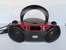 Blackweb Bluetooth CD Player Boombox Digital FM Radio Red/Black Tested Working