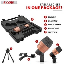 5 Core Tabla Mic Indian Instrument Microphone Set for Bayan Dayan Dholak Mic