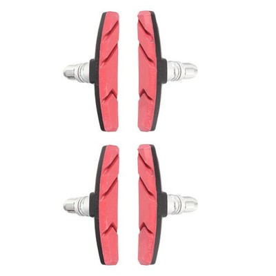4pcs Brake Pads Bicycle V-Brake Pads Kit for Road Bicycle, Red