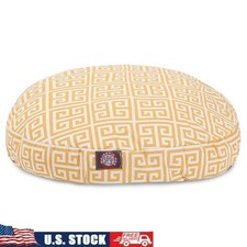 Round Dog Bed Waterproof Indoor Outdoor Zippered Slipcover Plush Fiber Fill New