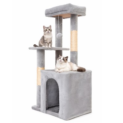 31.5'' Small Cat Tree Tower Modern Plush Condo Anti-Tipping Cat Activity Center