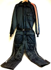Vintage CHILLER KILLER Snow Suit Men's Black SAFTBAK w/Snap Off Insulated Hooded