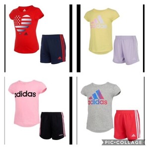 girls adidas short set