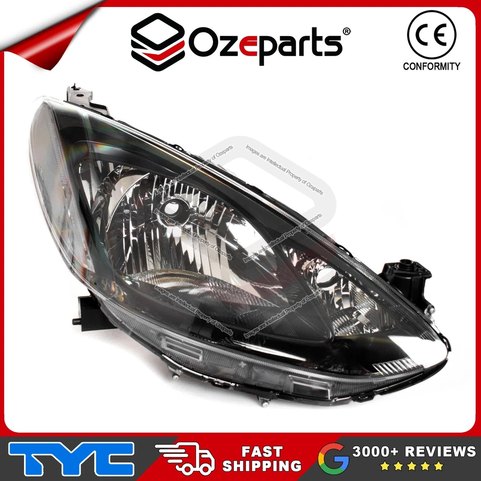 TYC Pair LH+RH Head Light Black For Mazda 2 DE Neo Maxx Genki Sport 2007-2014 - image 4 of 4