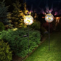 AußEnlampe Steckleuchte Solarleuchte Silber Erdspieß Led AhornbläTter 2Er Set