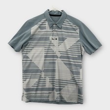 Oakley Polo Shirt Mens Large Gray Logo Outdoors Golf Solid Performance