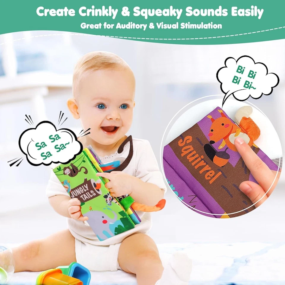 Baby Books Toys, Touch and Feel Crinkle Cloth Book for Infant Baby 0-3-6-12-1... - Image 4 of 4