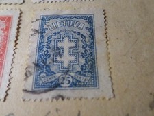 LITUANIE LIETUVA, 1927, timbre CLASSIQUE n° 268, oblitéré, CROIX LORRAINE, VF 