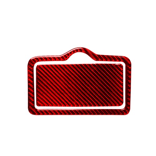 Red Carbon Fiber Rear Armrest Box Water Cup Holder Cover For Audi Q7 2016-2019 - Picture 4 of 11