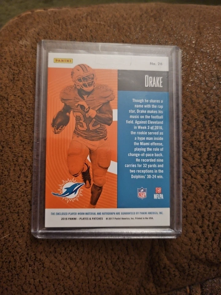 2016 PANINI PLATES & PATCHES KENYAN DRAKE BLUE PARALLEL AUTOGRAPH RELIC RC #/50 - Image 2 of 2