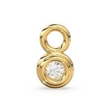 7mm Tiny Diamond Bezel Charm Pendant 14K 18K Solid Gold Solitaire Charm Sale