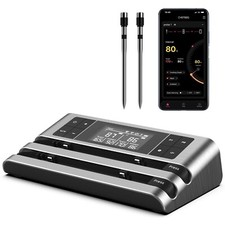 Wireless Smart Meat Thermometer with Dual-Sensor Probe 500FT Remote Monitoring