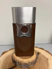 Cigar Case & Cutter Vegan Leather Brown Brand New in Box