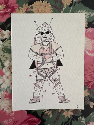 Weird Cute Original Doodle HOTTOGO #4 Indie Art Print Licensed Signed