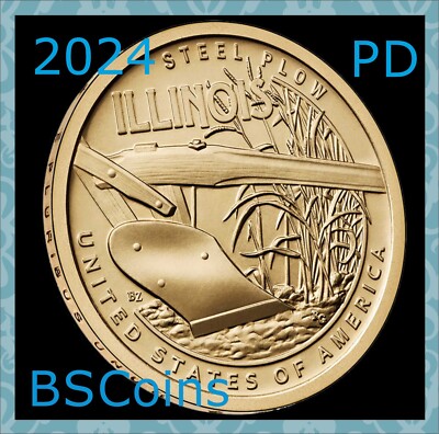 2024 P&D American Innovations Steel Plow - IL Dollar - 2 Coins - FREE Ship TODAY - Foto 5