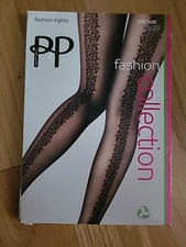 Pretty Polly Animal Backseam Tights  Black One Size 