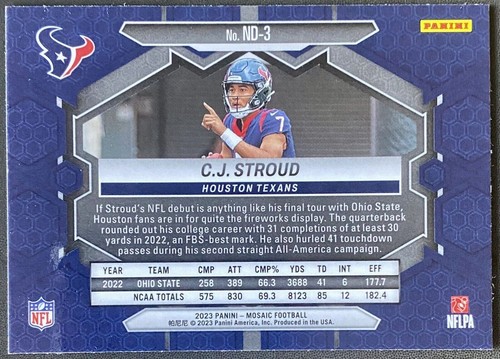 2023 Panini Mosaic CJ Stroud NFL Debut RC 3 Card Lot Texans - Picture 4 of 6