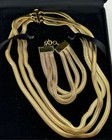Vintage 1990’s Gold Tone Triple Snake Chain Necklace Bracelet Set, Unsigned — photo 3
