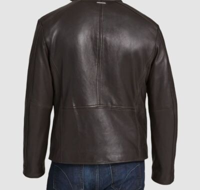 Marc New York ミリタリー ジャケット $595 Marc New York Men's Brown Leather Moto Coat Jacket Size
