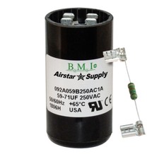 59-71 uF x 250 VAC BMI # 092A059B250AC1A Rozruch silnika Kondensator prądu przemiennego i rezystor