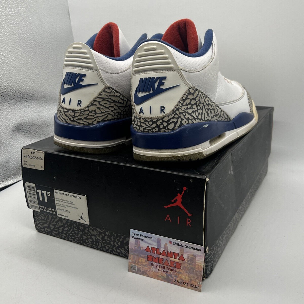 true blue 3s size 11