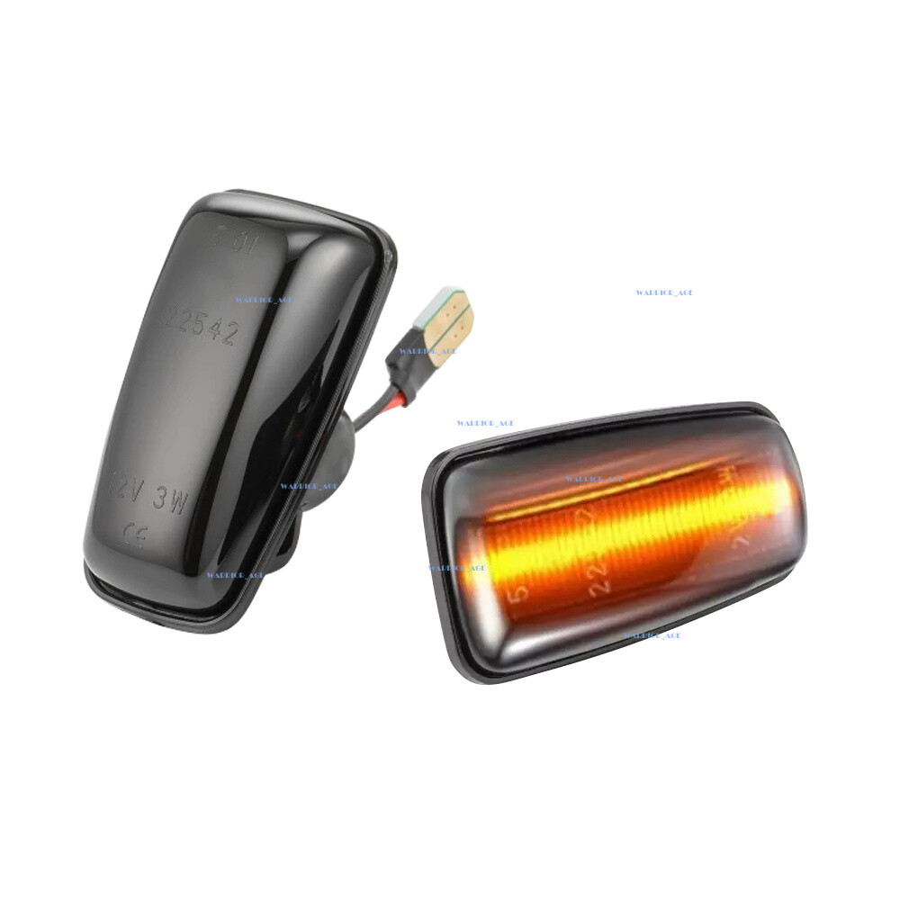 2Pcs LED Side Marker Light Signal Blinker Black For Citroen
