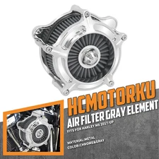 Chrome Air Cleaner Filter Gray Intake For Harley Touring Road King Glide 17-2023