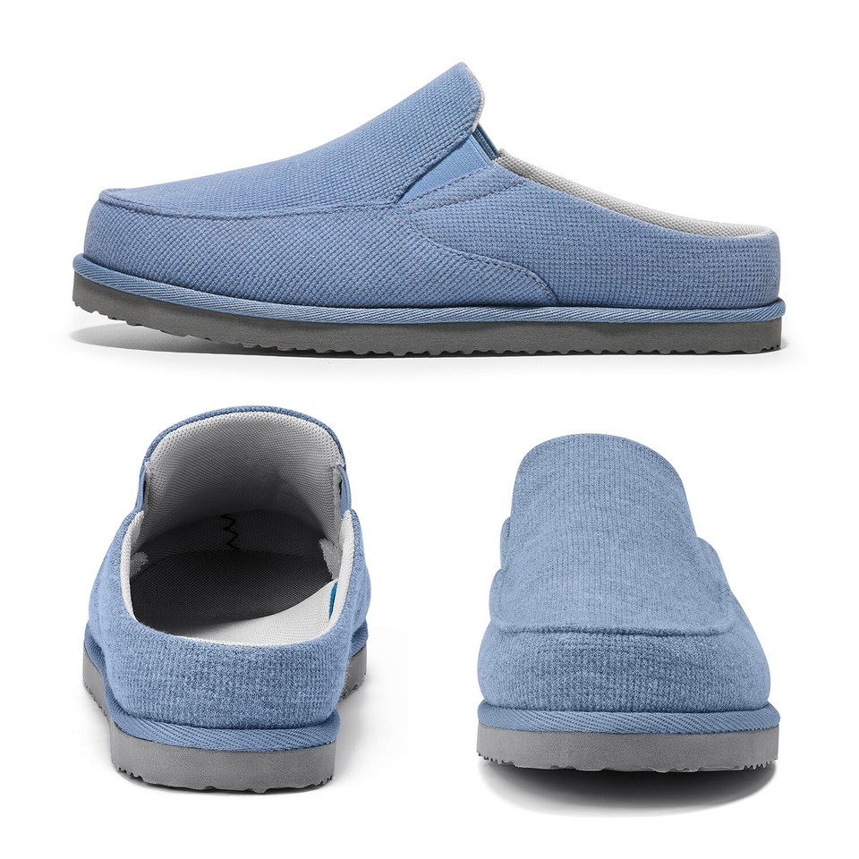 YOLIS Men Moccasin Slippers Clog Arch Support Outdoor Bedroom Loafer