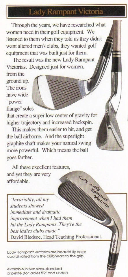 g7 NOS 1990's Slotline LADY RAMPANT VICTORIA 3-PW Graphite Shaft RH PETITE - Image 2 of 4