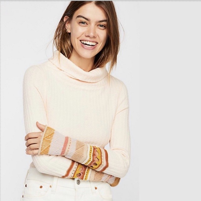 free people mixed up cuff top