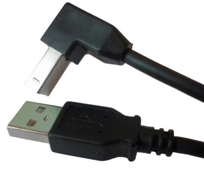 USB 2.0 Kabel Druckerkabel ab gewinkelt abgewinkelt 2m black Anschlusskabel 