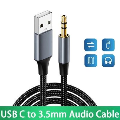 USB A to 3.5 Jack Adapter Wire Audio Cable Male to Male USB to 3.5mm