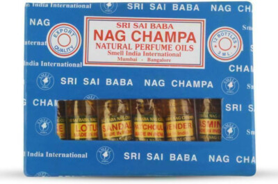 Shri Sai Baba Nag Champa natürliches Parfümöl 3 ml 6 Flaschen alkoholfrei