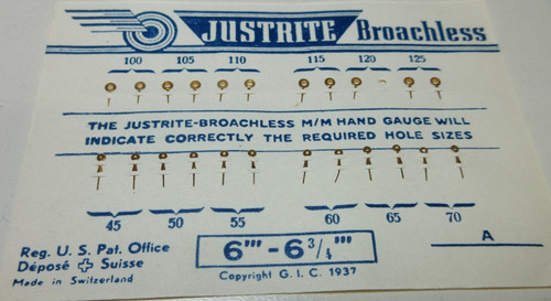 JUSTRITE WATCH HANDS 6''' 6 3/4''' WATCHMAKER REPLACEMENT PARTS #257