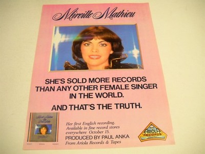 MIREILLE MATHIEU More...Any Other Female...That's Truth 1979 BB Promo Display Ad