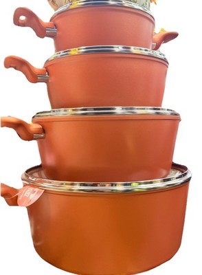 4 Stück Druckguss Induktion Kasserolle Antihaft Suppentopf Kochgeschirr Kochtopf Topfset