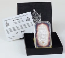 Marshall Mint State of Nevada 1 oz .999 Silver Bar with Gold Nugget in OGP-TONED